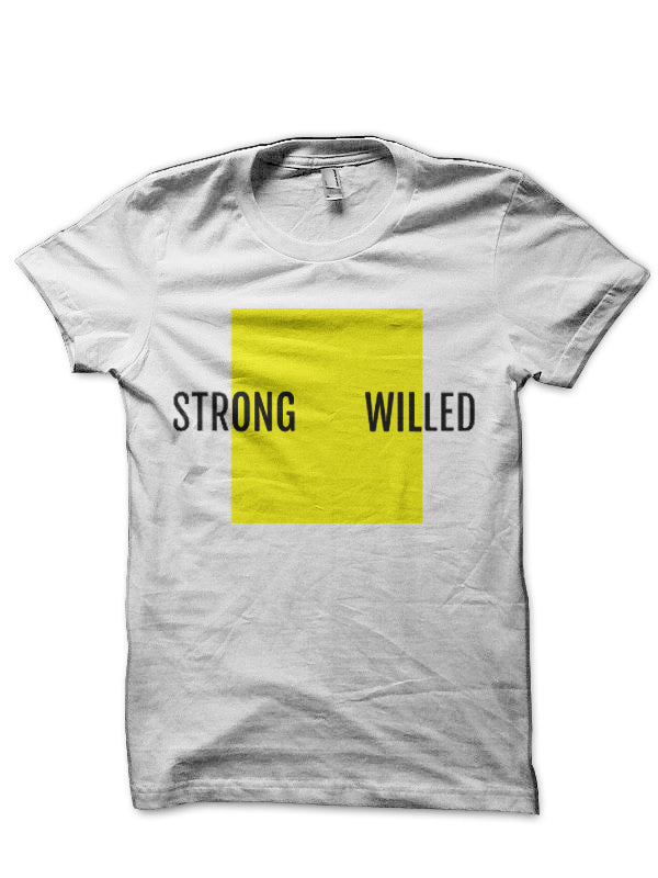 Yellow Box Strong Willed Stylish Motivation Modern Design White T-Shirt Hoodie, Sweatshirt | CoreVibeTees.com
