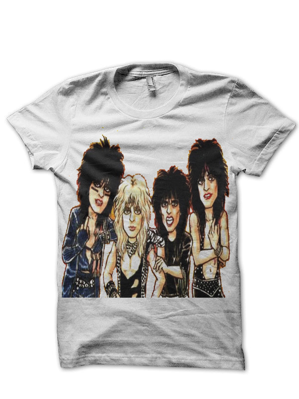 Motley Crue White Tee Hoodie, Sweatshirt | CoreVibeTees.com