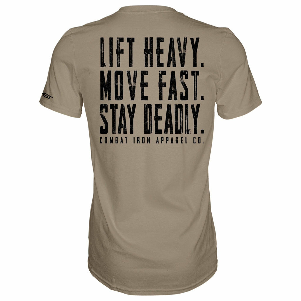 Original Motto: Lift Heavy. Move Fast. Stay Deadly. Men's T-Shirt Hoodie, Sweatshirt | CoreVibeTees.com (Image 5)