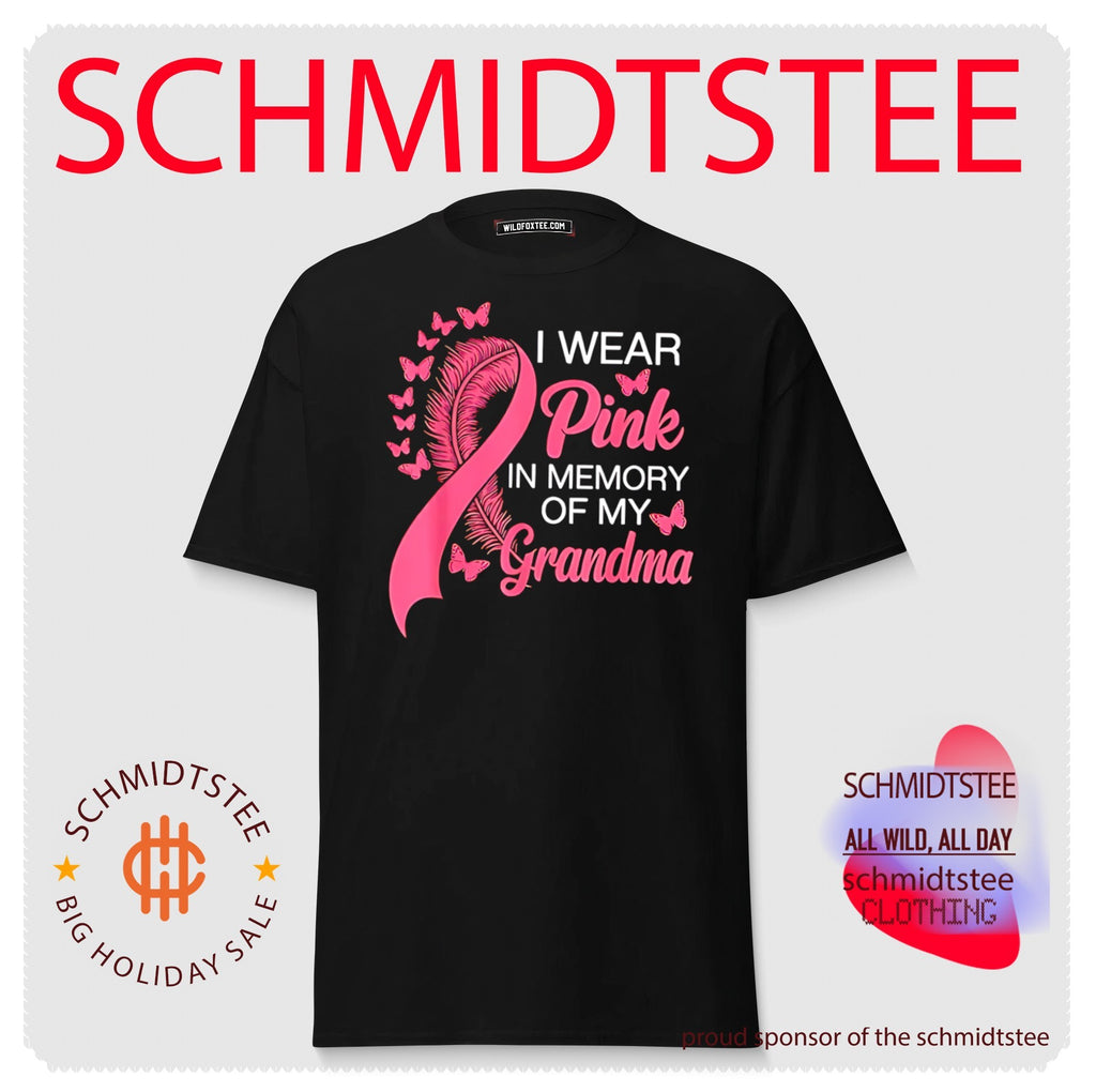 I wear pink in memory of my grandma pink ribbon breast cancer awareness shirt