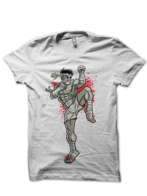 Muay Thai White T-Shirt Hoodie, Sweatshirt | CoreVibeTees.com