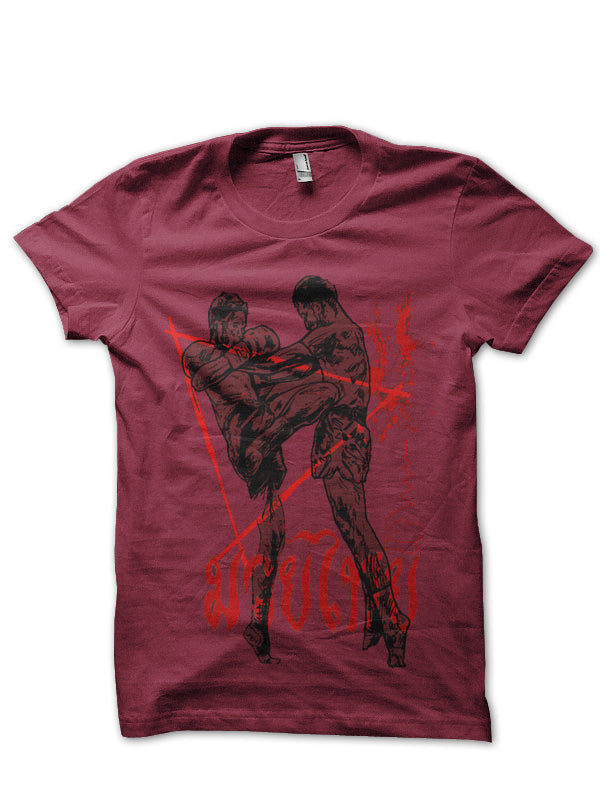Muay Thai Maroon T-Shirt Hoodie, Sweatshirt | CoreVibeTees.com