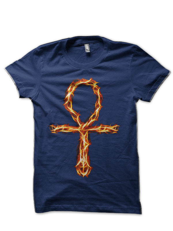 Ankh Navy Blue Half Sleeve T-Shirt Hoodie, Sweatshirt | CoreVibeTees.com
