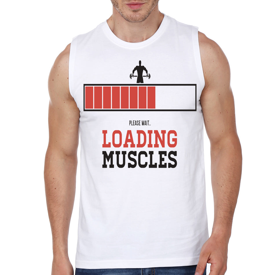 Muscles Loading White Vest T-Shirts, Hoodie, Sweatshirt | CoreVibeTees.com