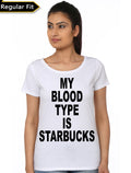 My Blood Type Is Starbucks Girlâ€™s White T-Shirt Hoodie, Sweatshirt | CoreVibeTees.com