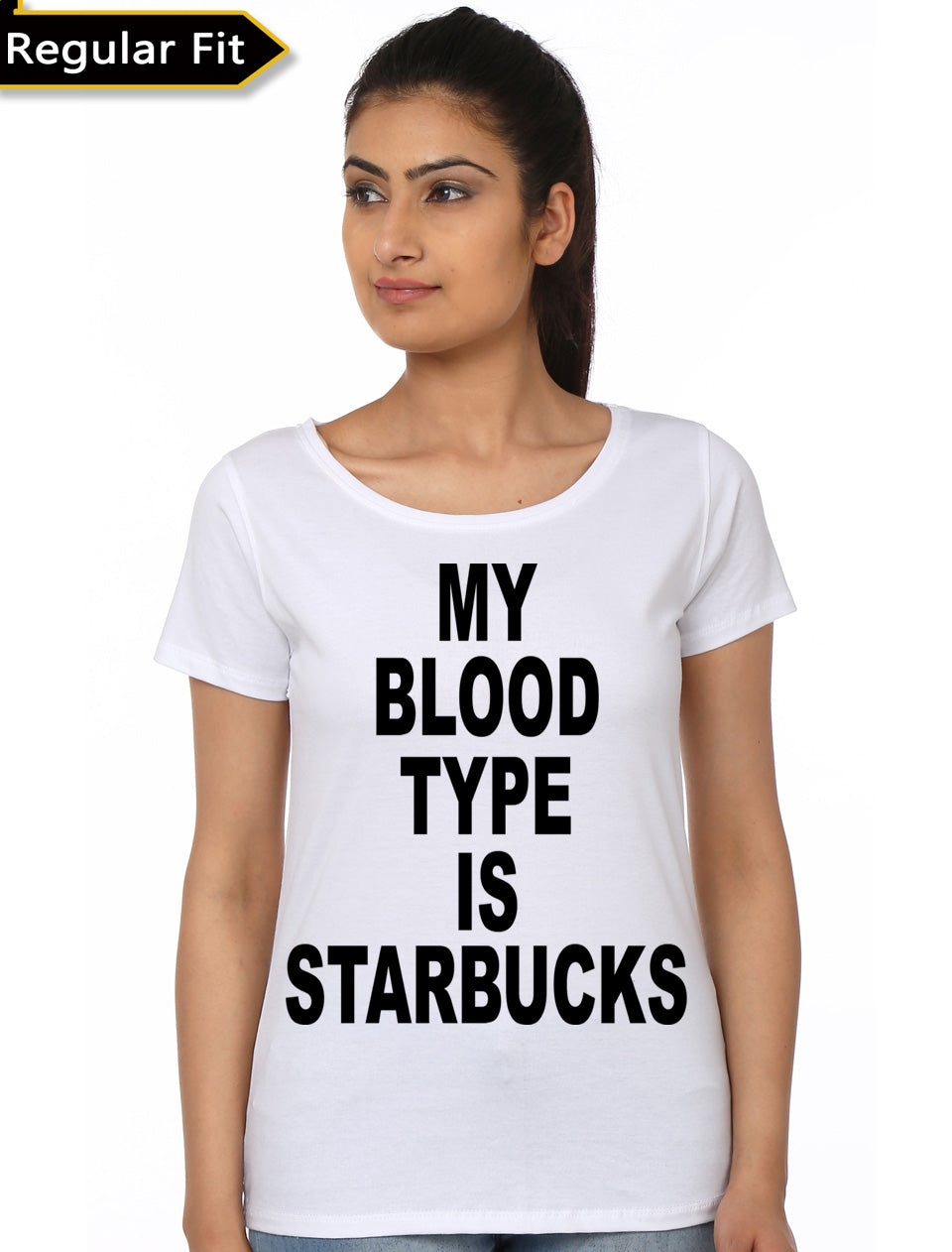 My Blood Type Is Starbucks Girlâ€™s White T-Shirt Hoodie, Sweatshirt | CoreVibeTees.com