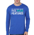 My Software Never Has Bugs Royal Blue Full Sleeve T-Shirt Hoodie, Sweatshirt | CoreVibeTees.com