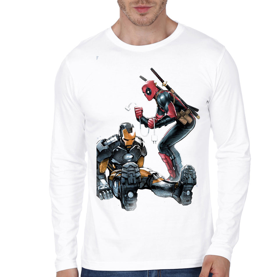 Naughty Deadpool White Full Sleeve Tee Hoodie, Sweatshirt | CoreVibeTees.com