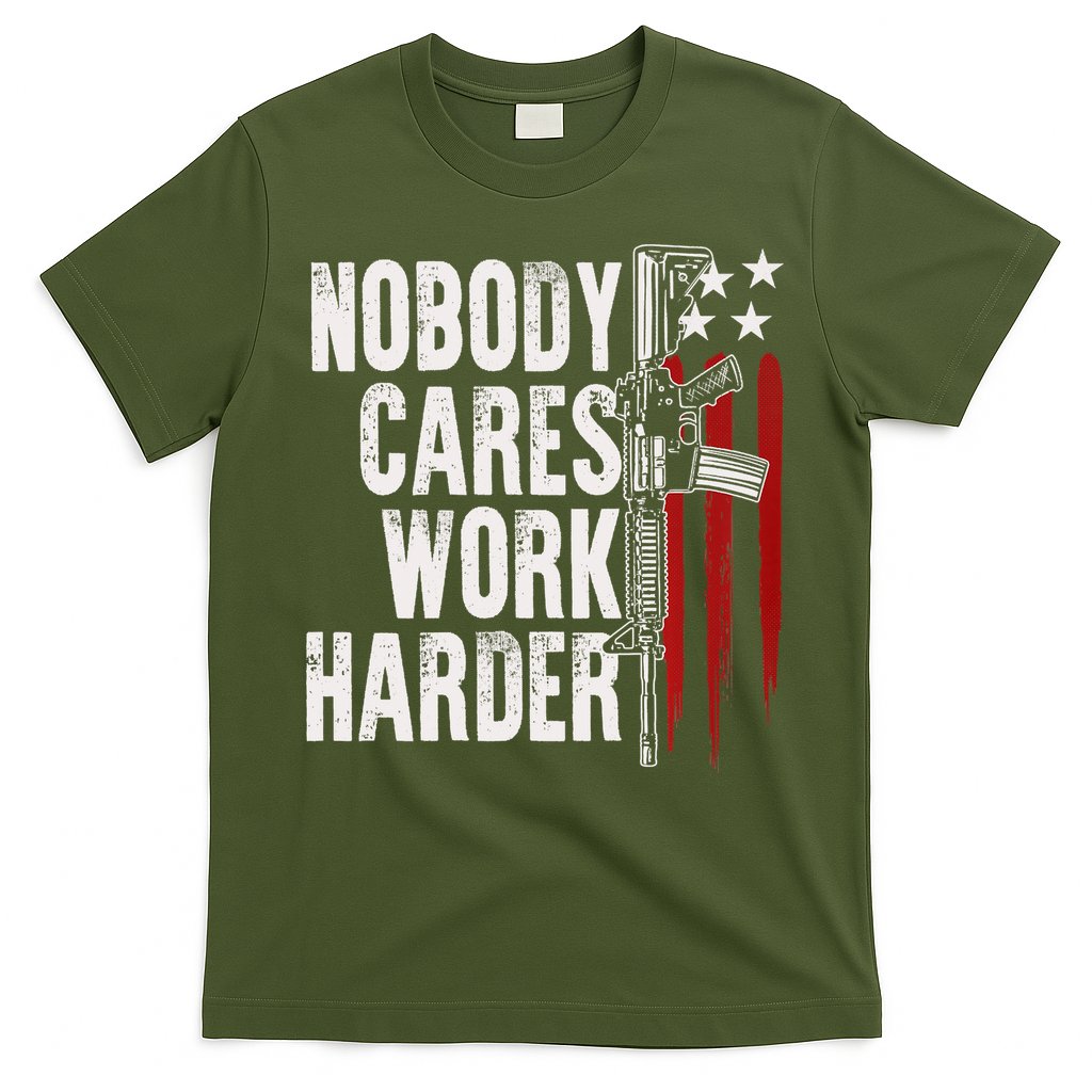 Nobody Cares Work Harder AR15 Owner American Flag T-Shirt Hoodie, Sweatshirt | CoreVibeTees.com