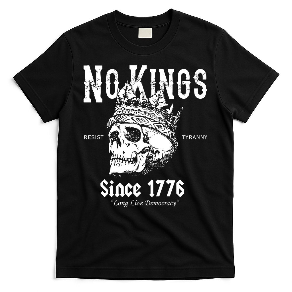 No Kings Since 1776 Skull Resist Long Live Democracy T-Shirt Hoodie, Sweatshirt | CoreVibeTees.com