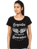 Legends Are Born In November Girls Black Top T-Shirts, Hoodie, Sweatshirt | CoreVibeTees.com