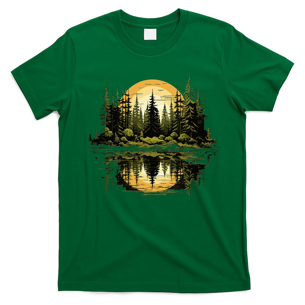 Nature Reflection Forest Trees Outdoor Wildlife T-Shirt Hoodie, Sweatshirt | CoreVibeTees.com