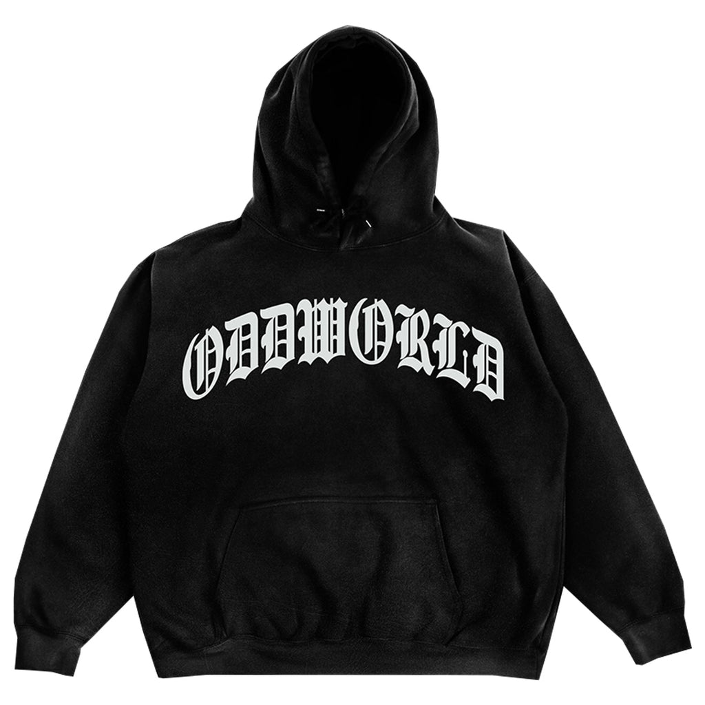 Old English Puff Print Hoodie (Black) T-Shirts, Sweatshirt | CoreVibeTees.com