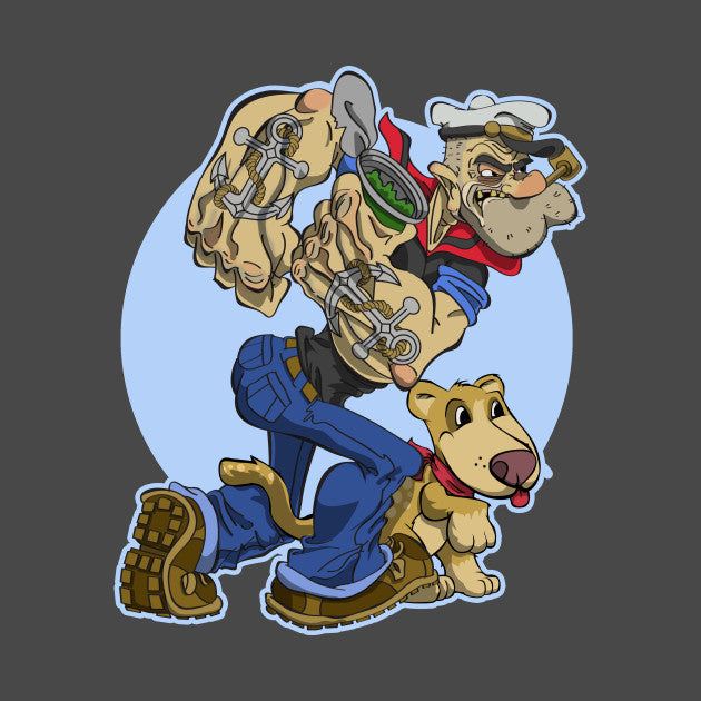 Old Grumpy Popeye Navy Blue T-Shirt Hoodie, Sweatshirt | CoreVibeTees.com