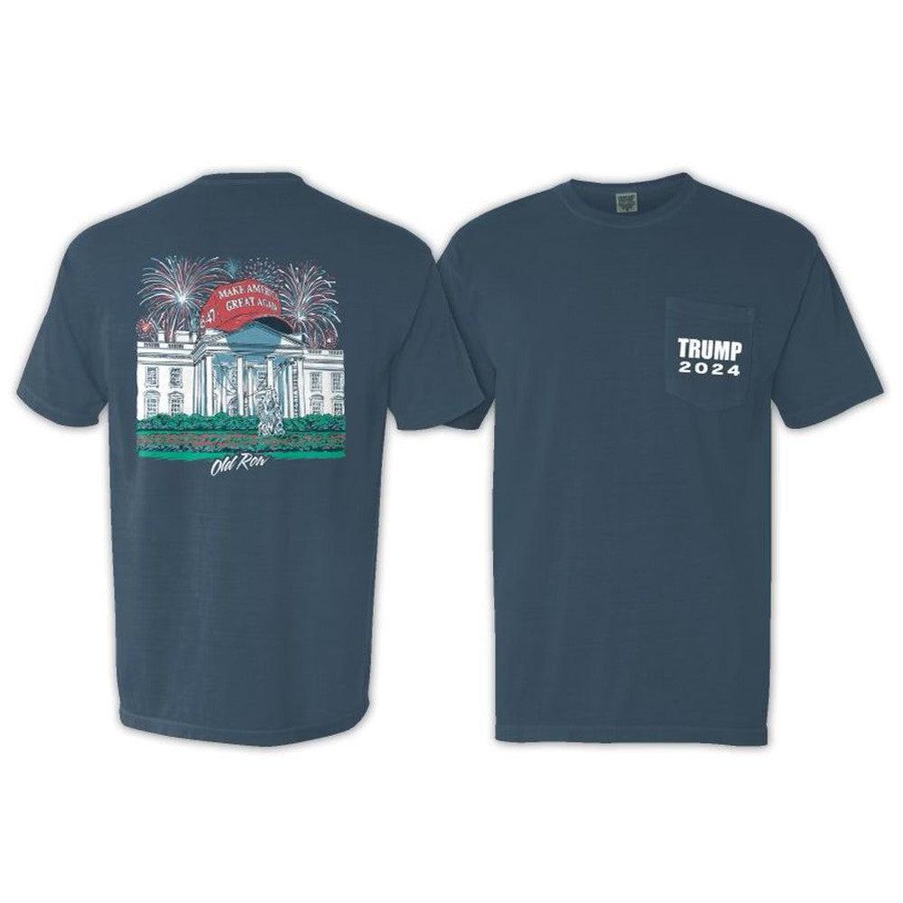 Trump 2024 White House Pocket Tee Hoodie, Sweatshirt | CoreVibeTees.com (Image 1)