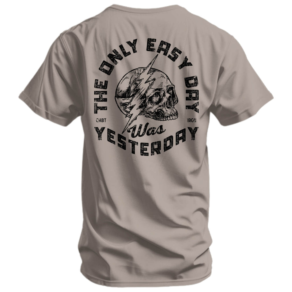 Only Easy Day Was Yesterday Skull Men's T-Shirt Hoodie, Sweatshirt | CoreVibeTees.com (Image 3)