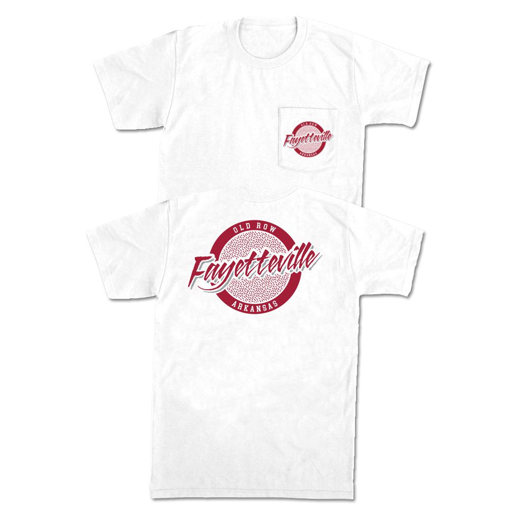 Fayetteville, Arkansas Circle Logo Pocket Tee Hoodie, Sweatshirt | CoreVibeTees.com (Image 2)
