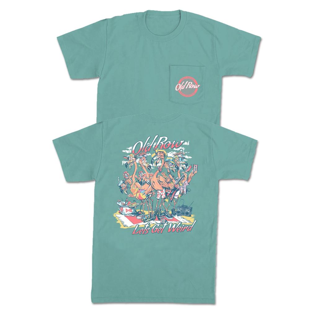 Let's Get Weird Flamingo Pocket Tee Hoodie, Sweatshirt | CoreVibeTees.com (Image 1)