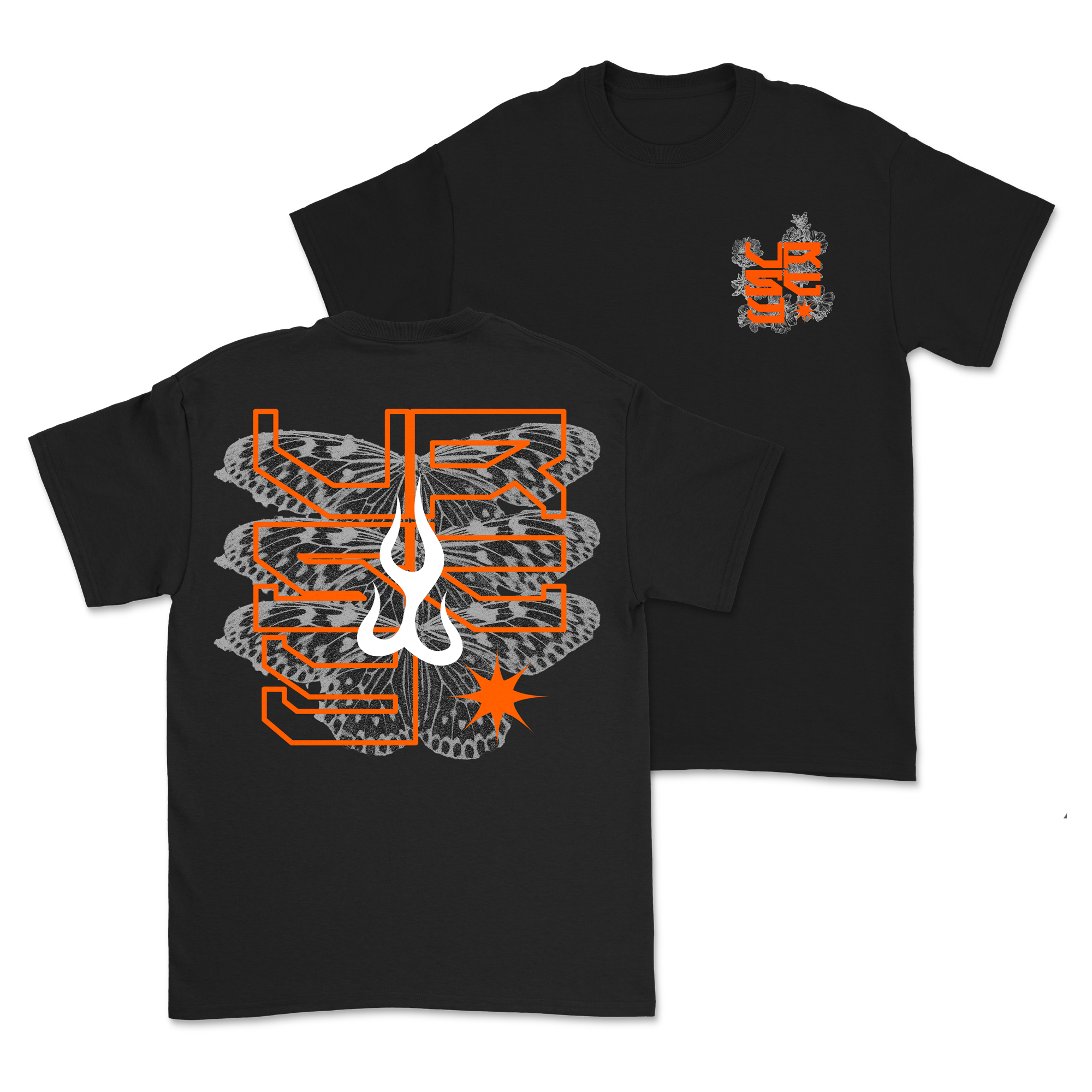 VRSTY - Orange Butterfly Shirt Hoodie, Sweatshirt | CoreVibeTees.com (Image 1)