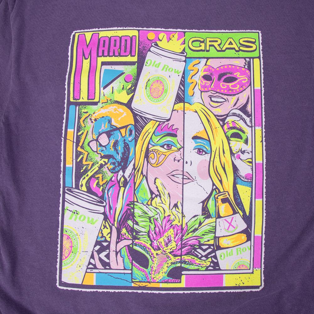 Mardi Gras 80s Retro Pocket Tee Hoodie, Sweatshirt | CoreVibeTees.com (Image 2)