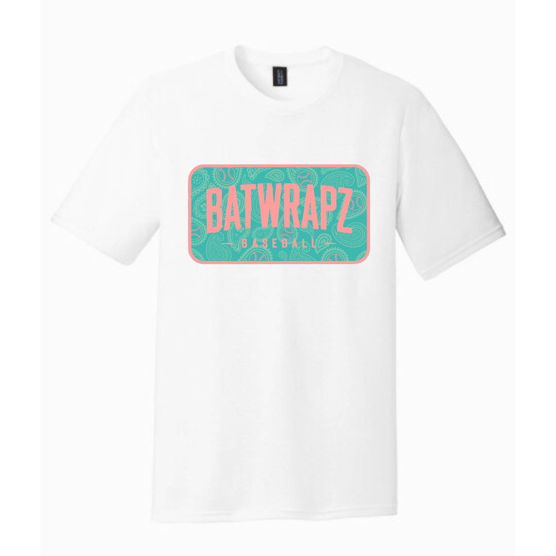 BatWrapz Baseball Paisley Youth T-Shirt - Teal Hoodie, Sweatshirt | CoreVibeTees.com (Image 1)