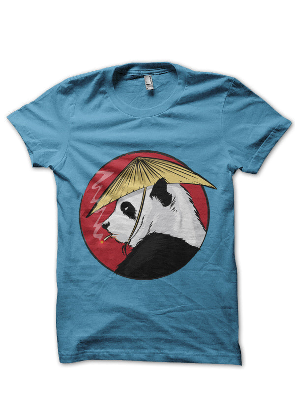 Smoking Panda Light Blue Tee Hoodie, Sweatshirt | CoreVibeTees.com