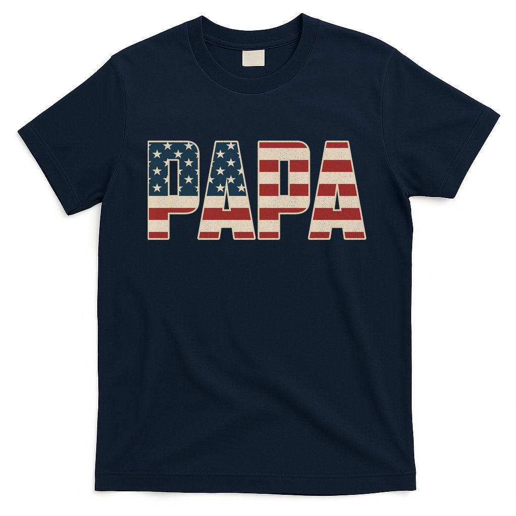 Papa Bold Patriotic American Flag Fatherâ€™s Day T-Shirt Hoodie, Sweatshirt | CoreVibeTees.com