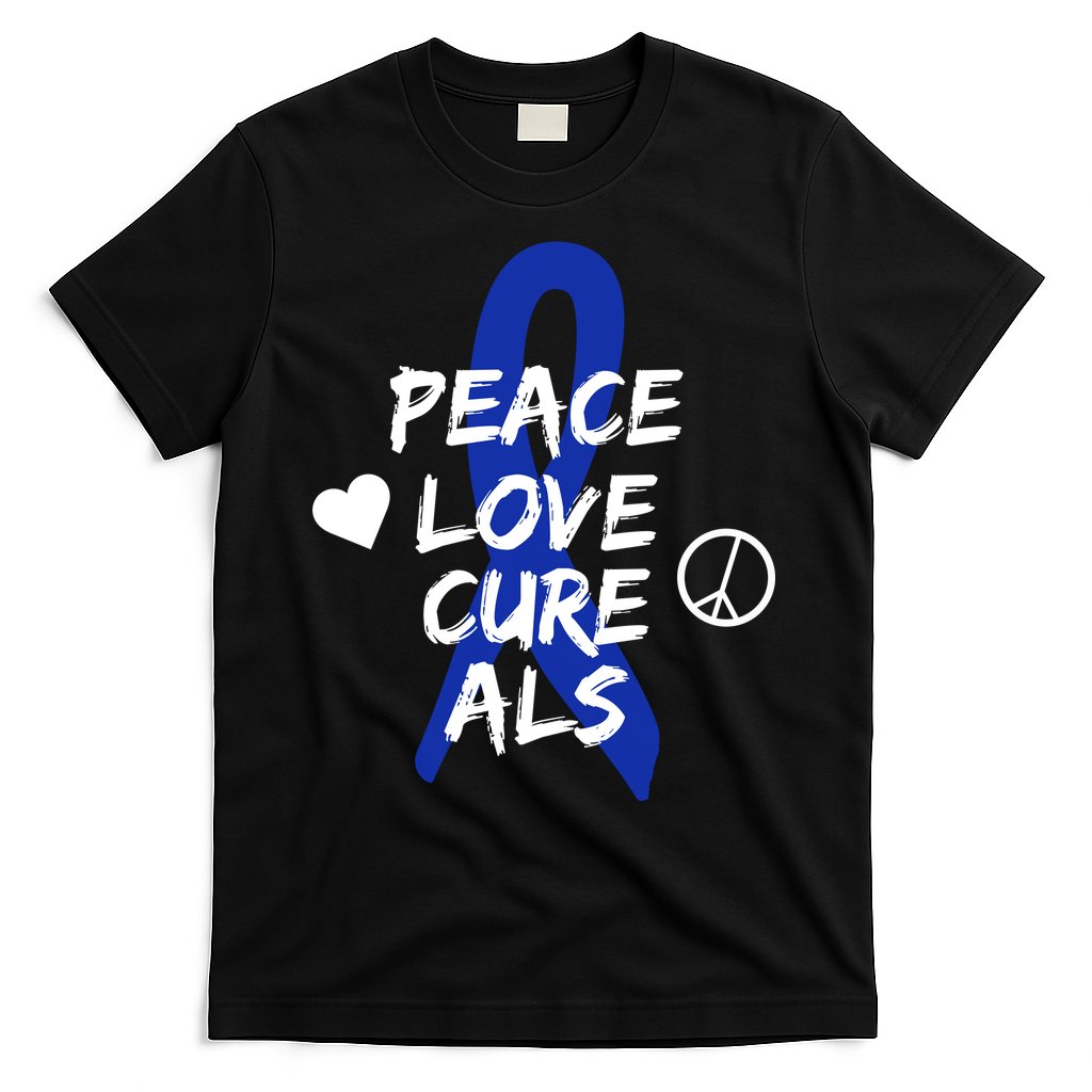 Peace Love Cure ALS Awareness T-Shirt Hoodie, Sweatshirt | CoreVibeTees.com