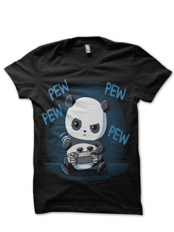 Pew Panda Black Half Sleeve T-Shirt Hoodie, Sweatshirt | CoreVibeTees.com