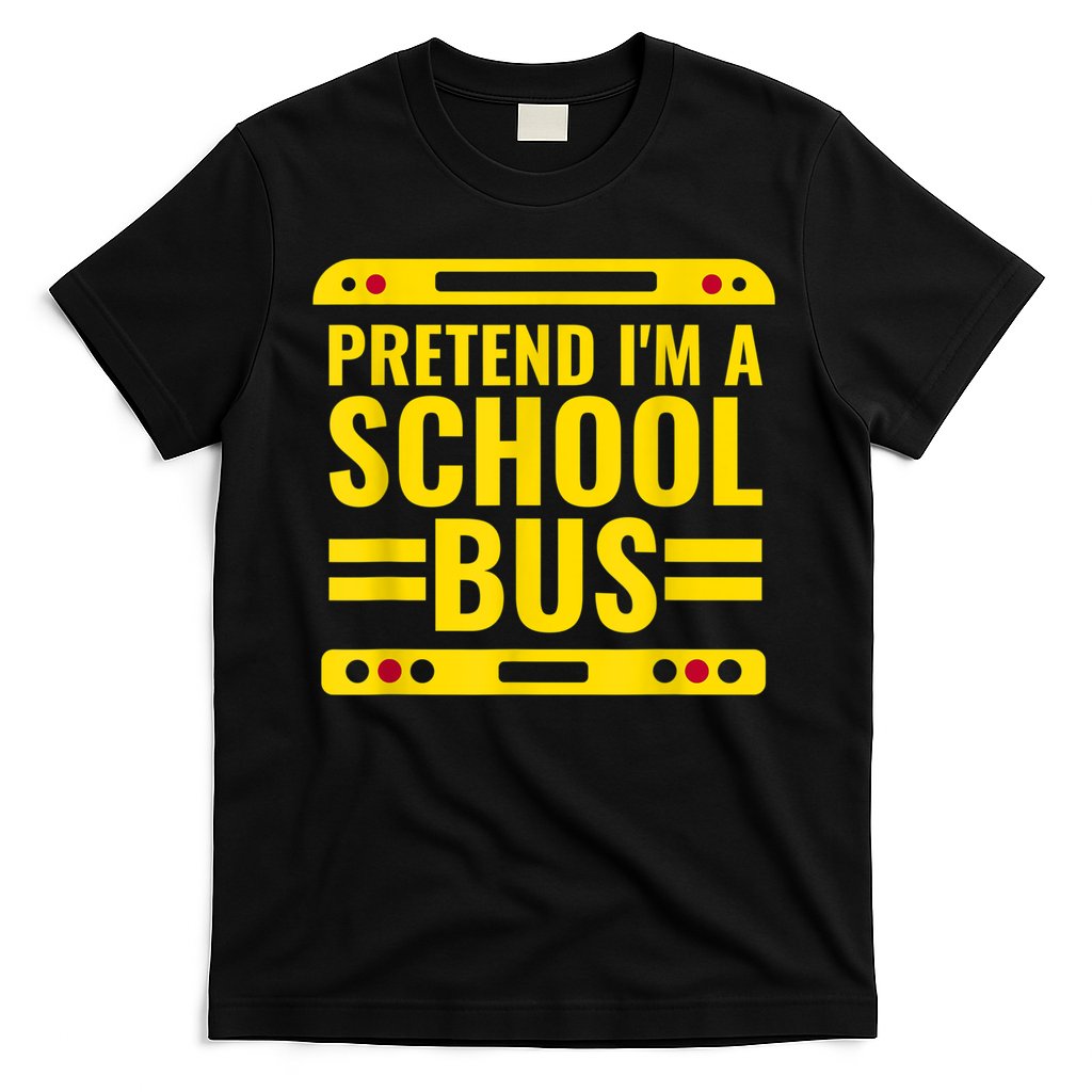 Pretend I'm A School Bus Funny Lazy Halloween Costume T-Shirt Hoodie, Sweatshirt | CoreVibeTees.com