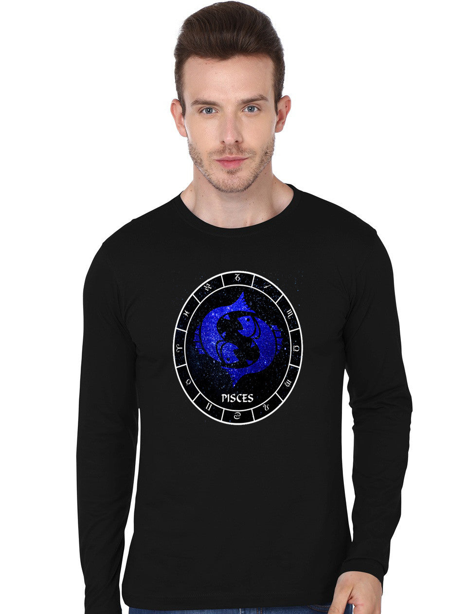 Pisces Black Full Sleeve T-Shirt Hoodie, Sweatshirt | CoreVibeTees.com