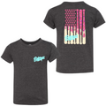 BatWrapz "Pink Baseball Ice Cream Flag" Youth T-Shirt - Gray Hoodie, Sweatshirt | CoreVibeTees.com (Image 1)