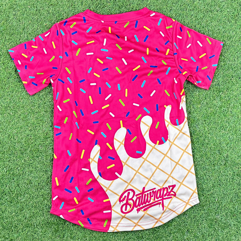 BatWrapz Baseball Ice Cream Short Sleeve Training Tee Youth - Pink Hoodie, Sweatshirt | CoreVibeTees.com (Image 2)