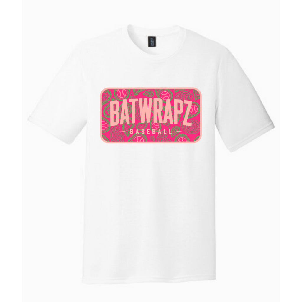 BatWrapz Baseball Paisley Youth T-Shirt - Pink Hoodie, Sweatshirt | CoreVibeTees.com (Image 1)