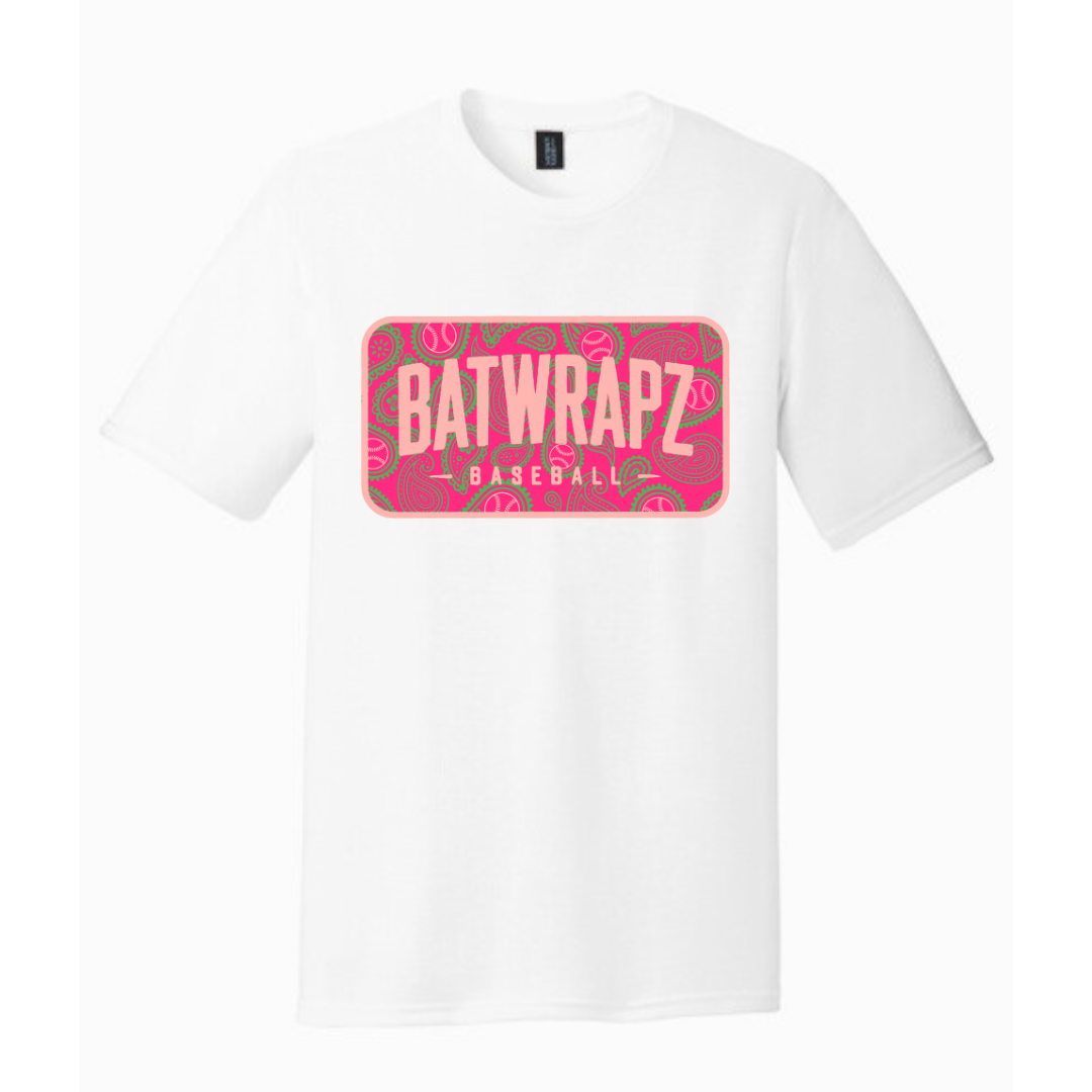 BatWrapz Baseball Paisley Youth T-Shirt - Pink Hoodie, Sweatshirt | CoreVibeTees.com (Image 1)