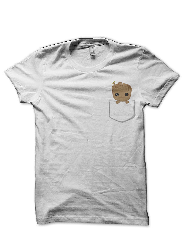 Pocket Groot White T-Shirt Hoodie, Sweatshirt | CoreVibeTees.com