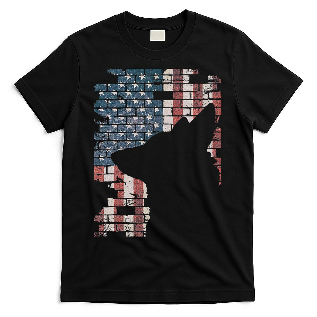 Police Officer K9 Dog Shep PD American Flag Silhouette Print T-Shirt Hoodie, Sweatshirt | CoreVibeTees.com