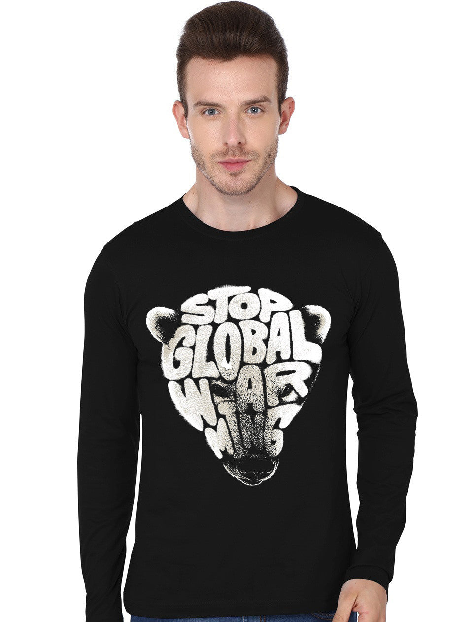 STOP GLOBAL WARMING Black Full Sleeve T-Shirt Hoodie, Sweatshirt | CoreVibeTees.com
