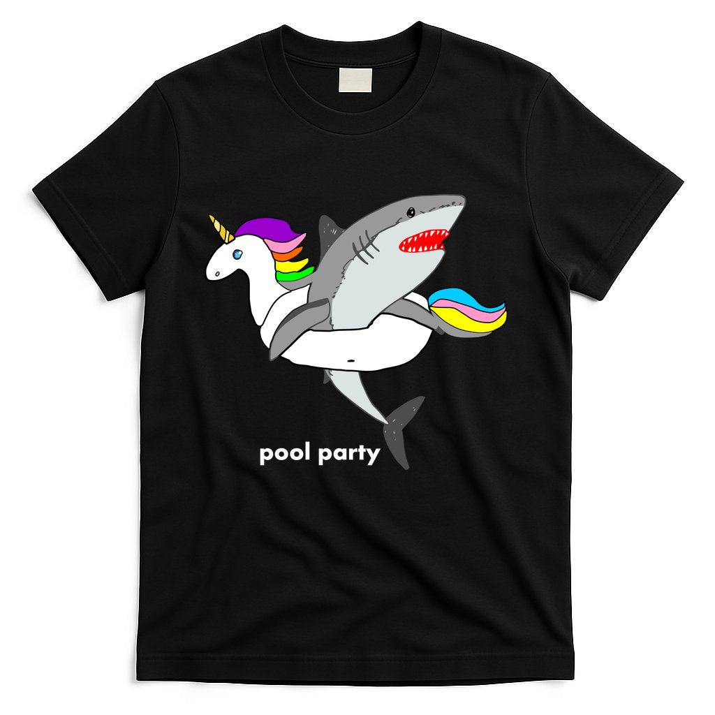 Pool Party Funny Shark in Unicorn Float T-Shirt Hoodie, Sweatshirt | CoreVibeTees.com