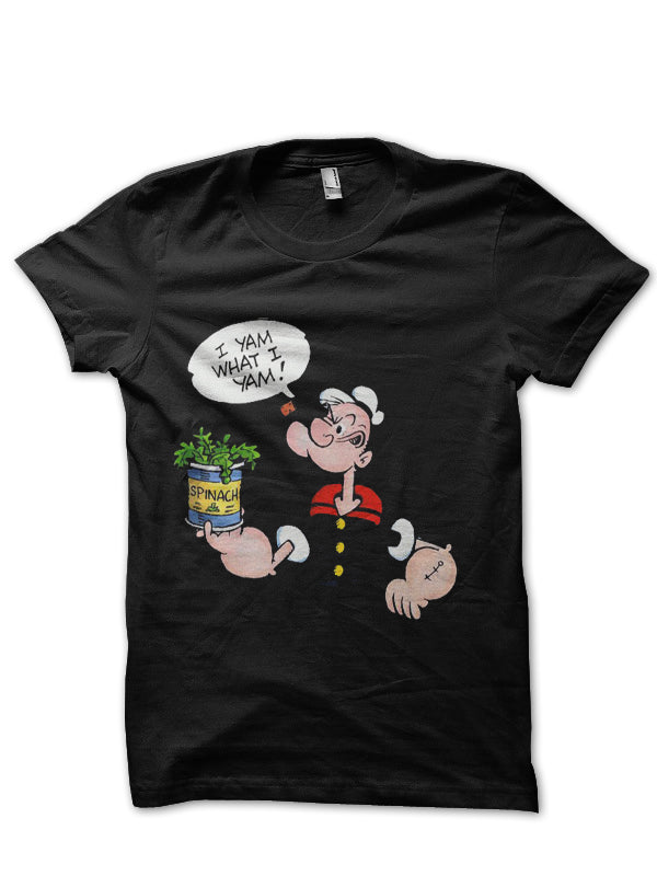 Popeye Black Half Sleeve Tee Hoodie, Sweatshirt | CoreVibeTees.com