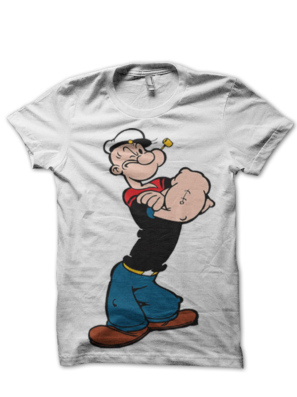 Popeye White T-Shirt Hoodie, Sweatshirt | CoreVibeTees.com
