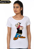 Popeye Girlâ€™s White T-Shirt Hoodie, Sweatshirt | CoreVibeTees.com