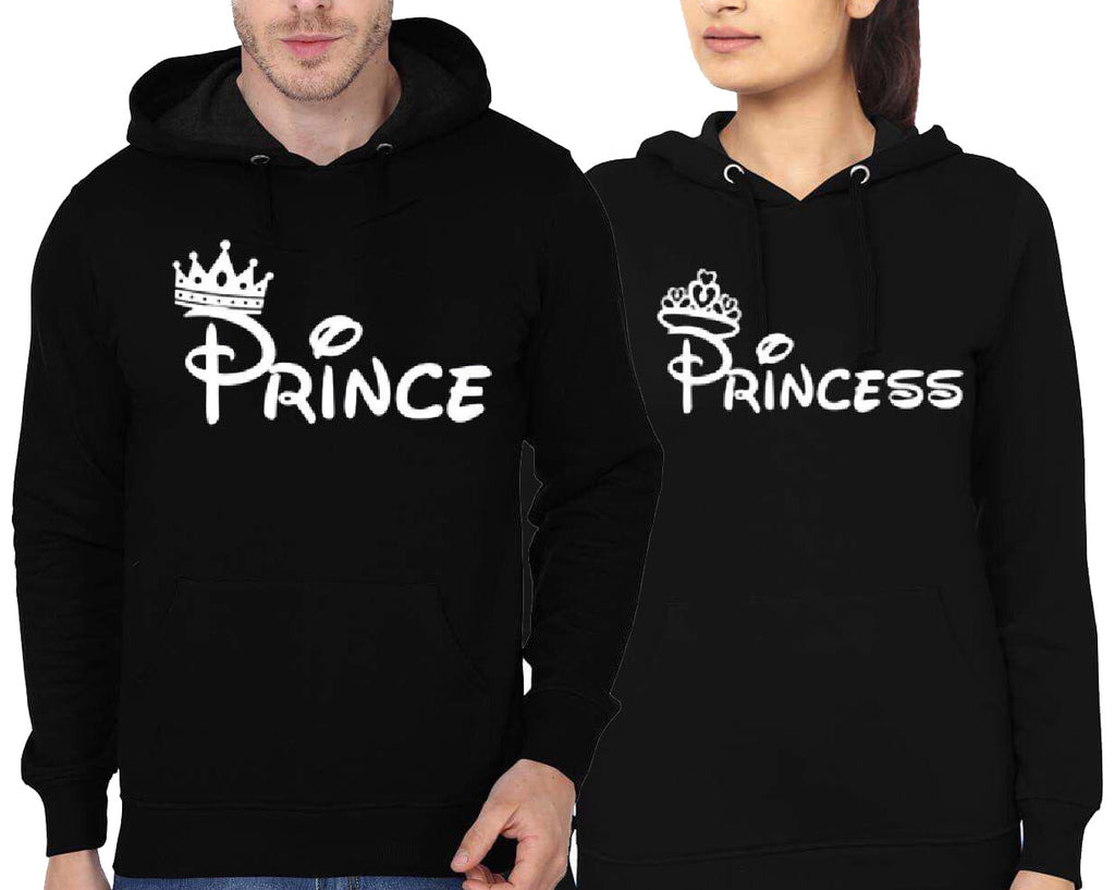 Prince & Princess Couple Black Hoodie T-Shirts, Sweatshirt | CoreVibeTees.com