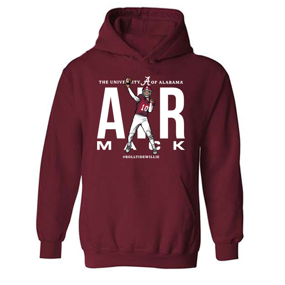 Alabama - NCAA Football :  Austin Mack  x Roll Tide Willie -  Hooded Sweatshirt Individual Caricature Style001 T-Shirts,...