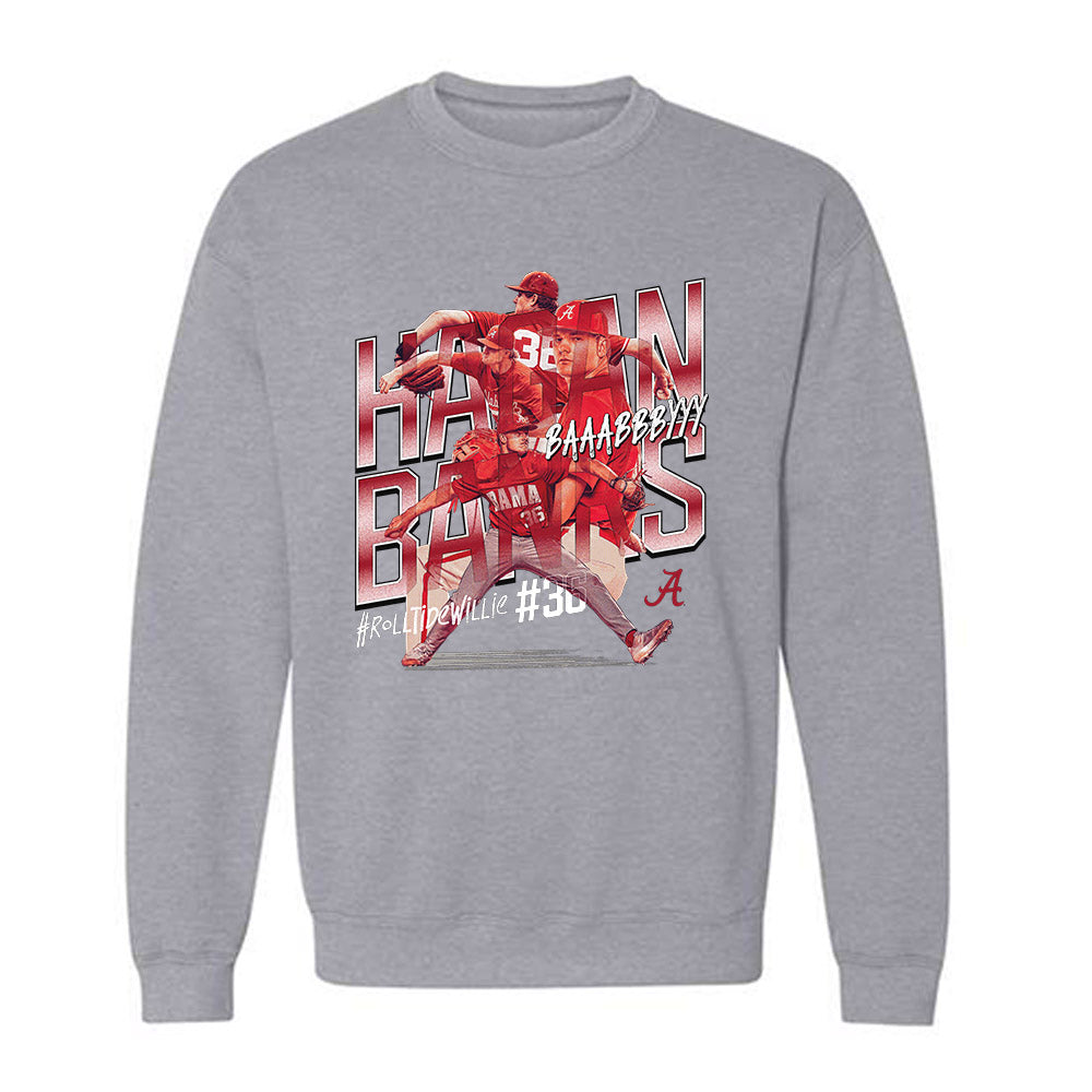 Alabama - NCAA Baseball :  Hagan Banks  x Roll Tide Willie -  Crewneck Sweatshirt Individual Caricature T-Shirts, Hoodie