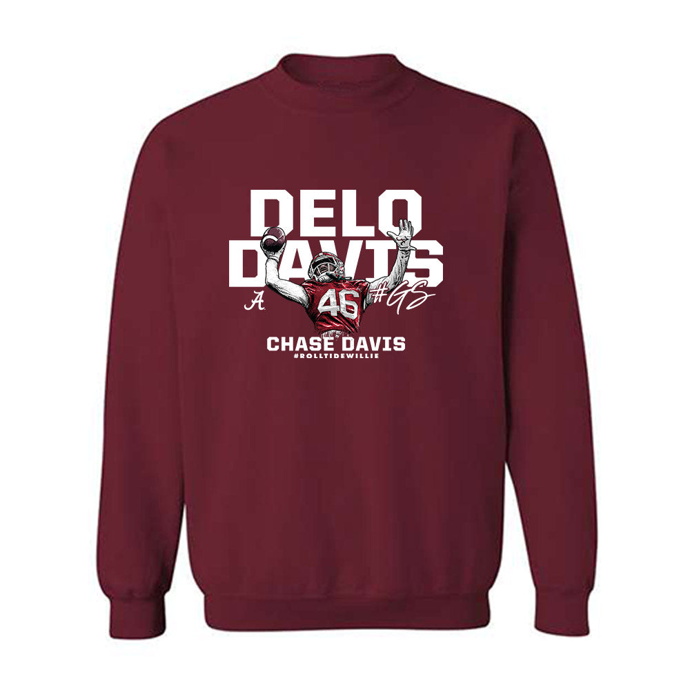 Alabama - NCAA Football :  Chase Davis  x Roll Tide Willie -  Crewneck Sweatshirt Individual Caricature T-Shirts, Hoodie