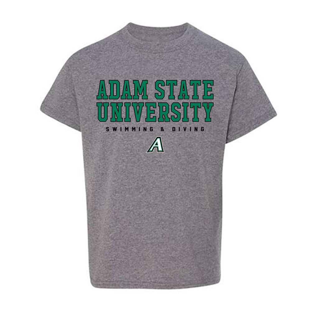Adams State - NCAA Men's Swimming & Diving : Jonathon Adam - Youth T-Shirt Hoodie, Sweatshirt | CoreVibeTees.com (Image 1)