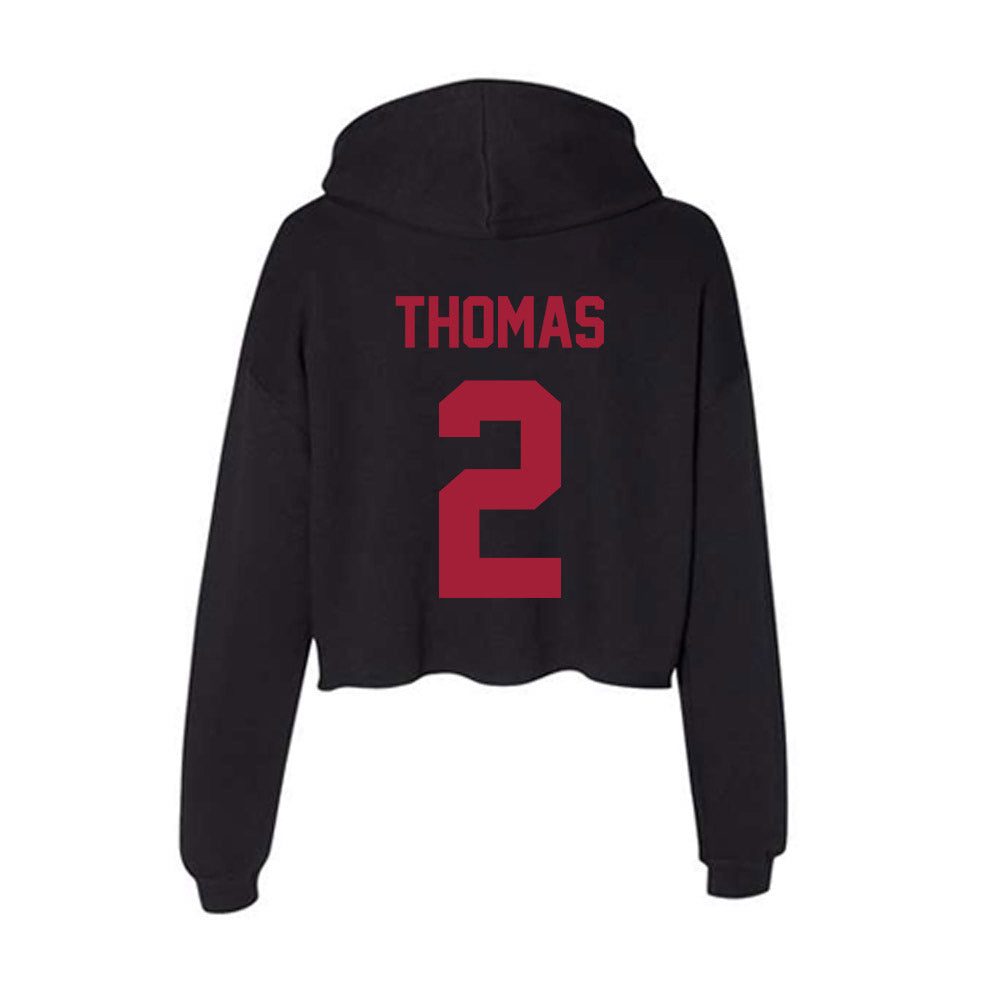 Alabama - Men's Basketball Alumni : Emmett Thomas - Women's Crop Fleece Hoodie T-Shirts, Sweatshirt (Image 2)