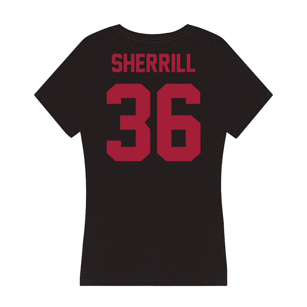 Alabama - Football Alumni : Jackie Sherrill - Women's V-Neck T-Shirt Hoodie, Sweatshirt | CoreVibeTees.com (Image 2)