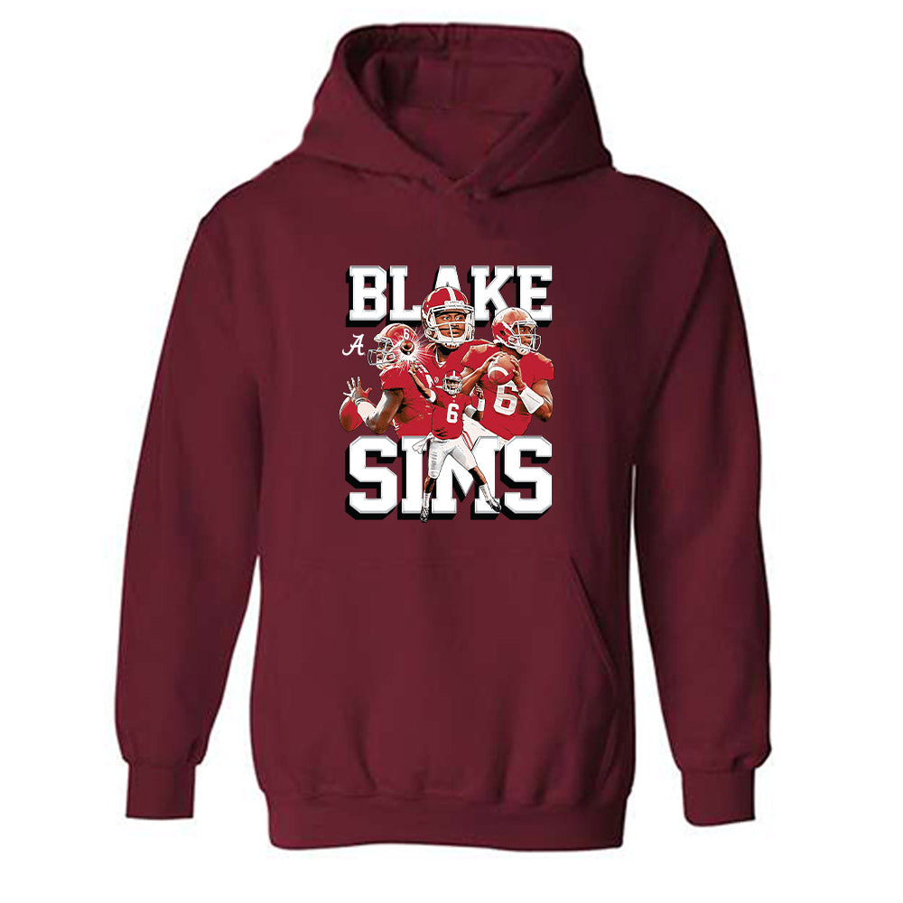 Alabama - Football Alumni : Blake Sims - Player Collage Hooded Sweatshirt T-Shirts, Hoodie | CoreVibeTees.com